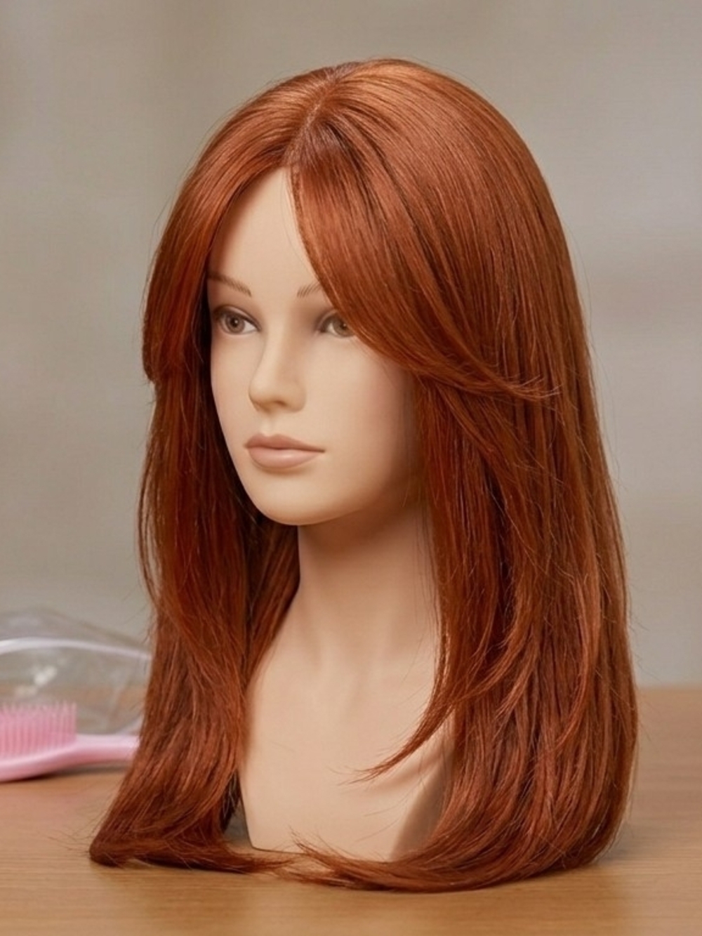 Women's Synthetic Wig in Auburn Red - Classic Straight Style